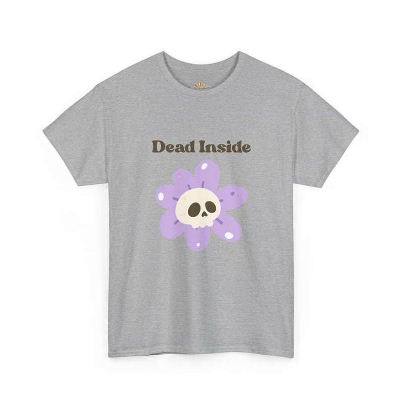 Graphic Tee — "Dead Inside" Skull Flower Mental Health Awareness T-Shirt