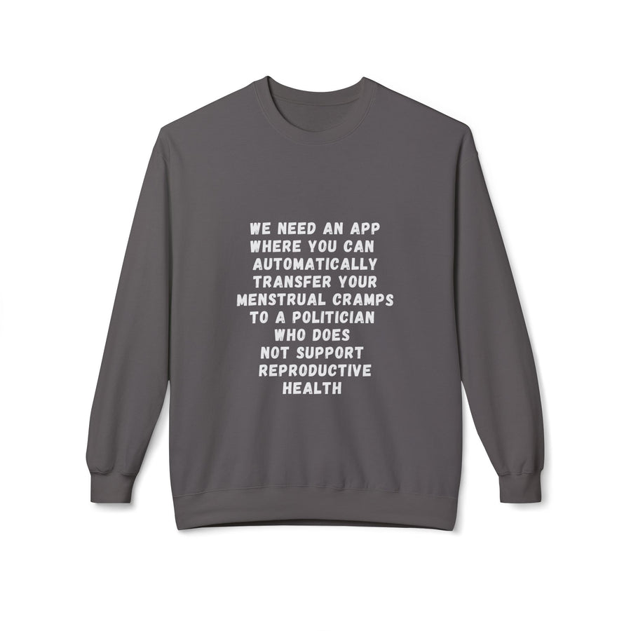 Transfer Menstrual Cramps - Unisex Midweight Softstyle Fleece Crewneck Sweatshirt