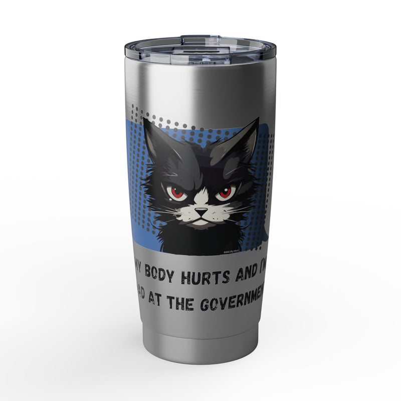Black Cat Vagabond 20oz Tumbler — Grumpy Cat Travel Mug