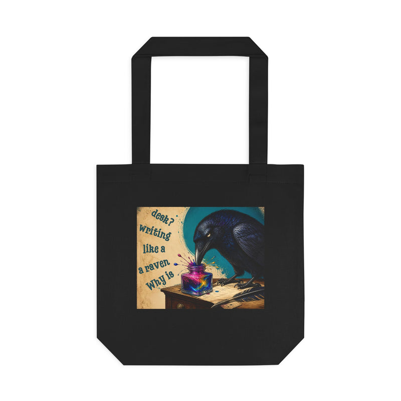 Wonderland "Why is a Raven Like a Writing Desk?" Cotton Tote Bag