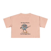 Disco Globe Ball Crop Tee — "So Much Panic... Not Enough Disco" Graphic T-shirt Top
