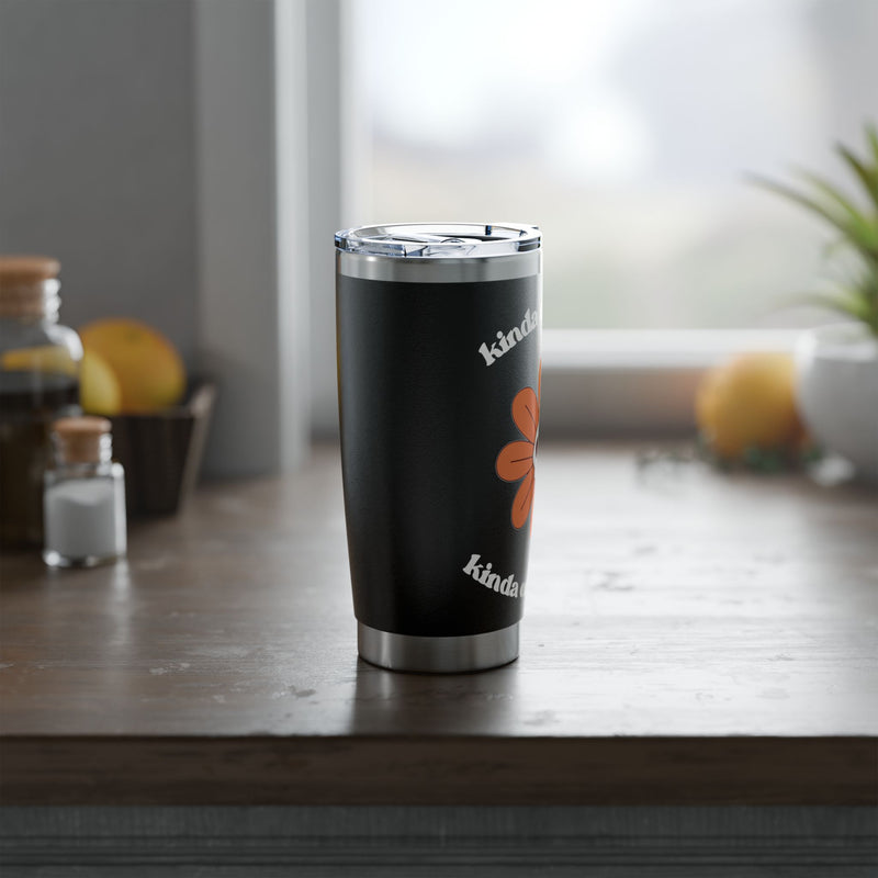 20oz Vagabond Tumbler - "Kinda Emotional Kinda Emotionless" Flower Skull Insulated Traveler Cup