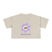 Dead Inside Floral Skull Crop Tee — Women's Graphic T-Shirt Top