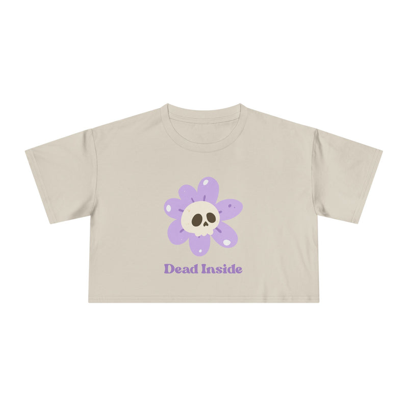 Dead Inside Floral Skull Crop Tee — Women's Graphic T-Shirt Top