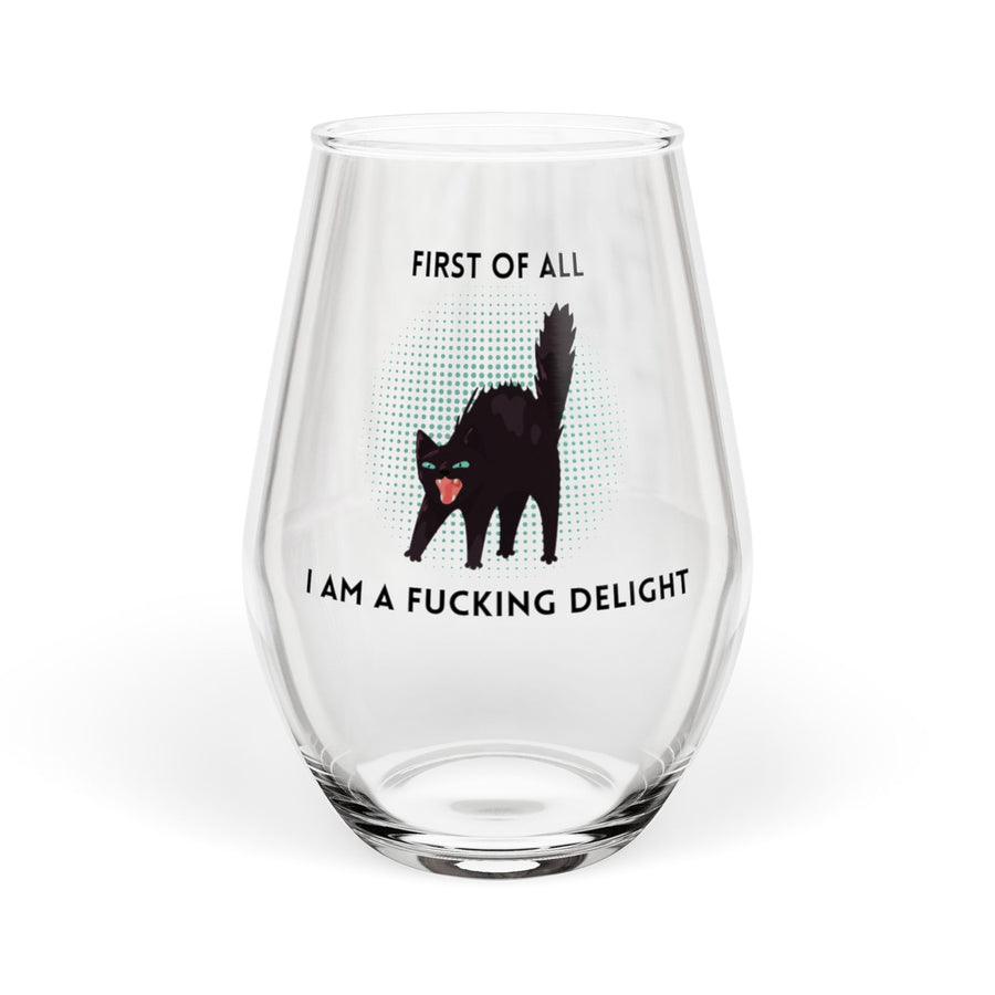 Stemless Wine Glass – I am a Fucking Delight Sassy Cat