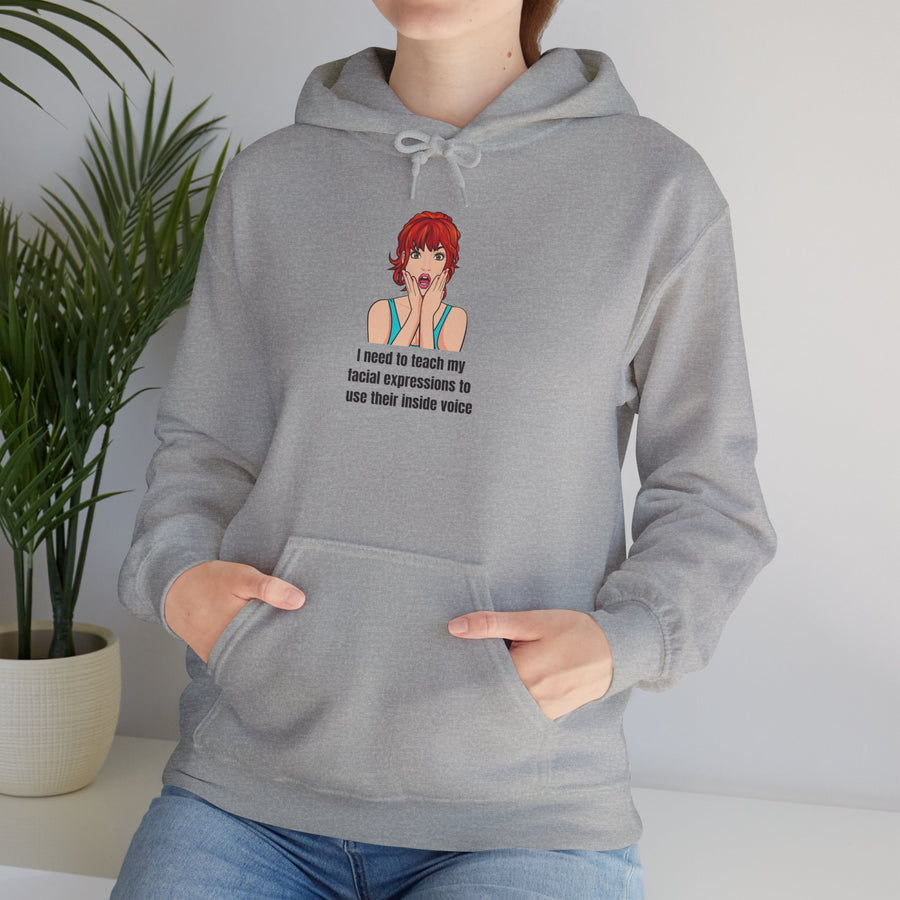 Pop Art Hoodie — 'Facial Expressions' Graphic Hooded Sweatshirt