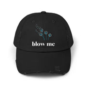 "Blow Me" Dandelion Cap — Distressed Baseball Hat