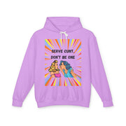 Serve Cunt - Unisex Lightweight Hooded Sweatshirt