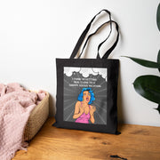 Retro Pop Art Tote Bag - "I Think I'm Getting Real Close to a Grippy Socks Vacation" Cotton Canvas Shopper