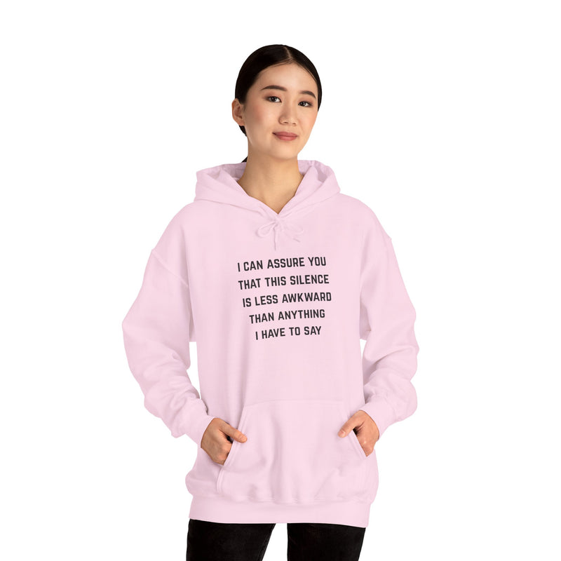 "Awkward Silence" Hoodie - Unisex Heavy Blend™ Minimalist Graphic Text Hooded Sweatshirt