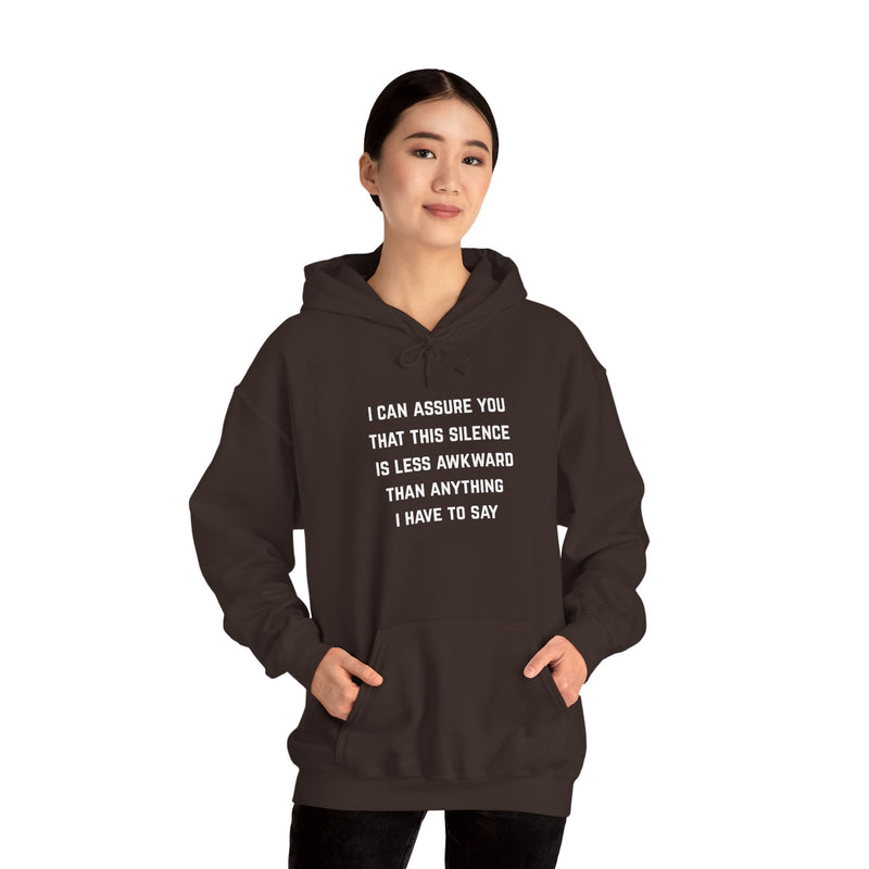 "Awkward Silence" Hoodie - Unisex Heavy Blend™ Minimalist Graphic Text Hooded Sweatshirt