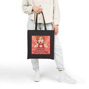 Tote Bag - Retro Pop Art Phone Woman "I Understand Being A Responsible Adult..." Cotton Canvas Tote