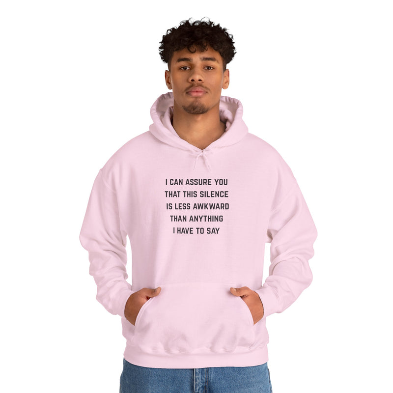 "Awkward Silence" Hoodie - Unisex Heavy Blend™ Minimalist Graphic Text Hooded Sweatshirt