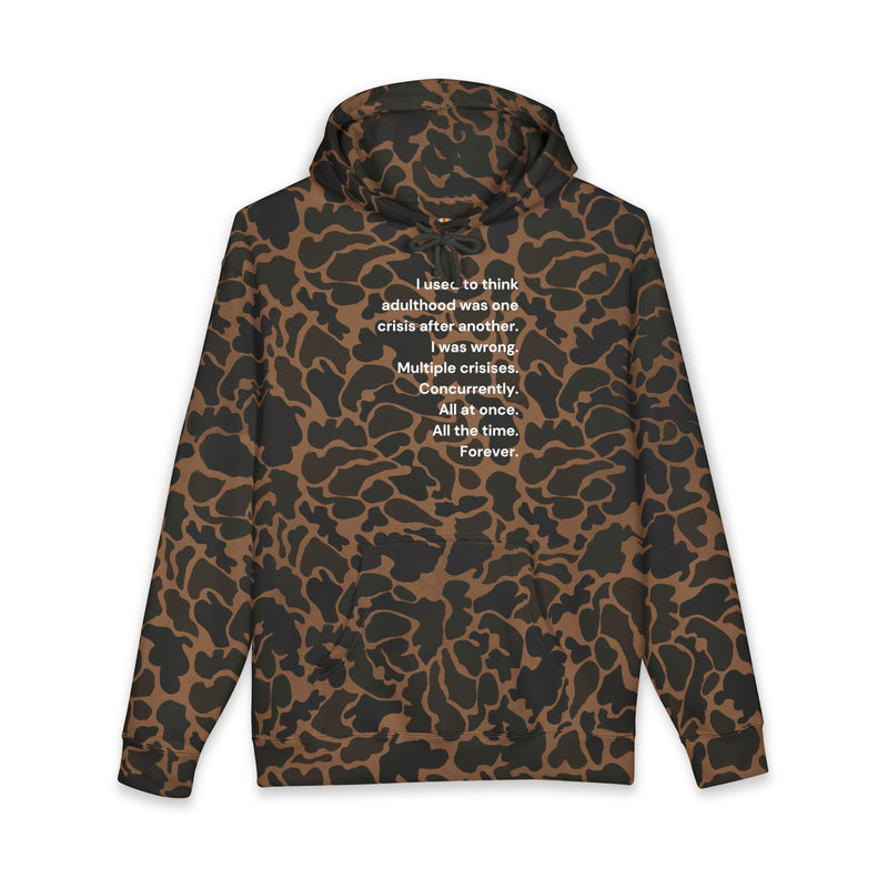 Camo Hoodie — 'Adulthood' Heavyweight Hooded Sweatshirt