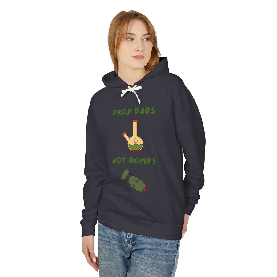 Drop Dabs Not Bombs - Unisex Lightweight Hooded Sweatshirt