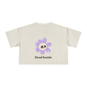 Dead Inside Floral Skull Crop Tee — Women's Graphic T-Shirt Top