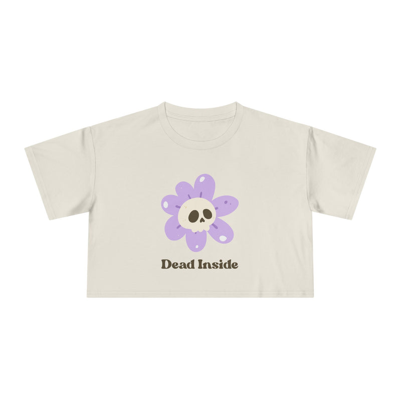Dead Inside Floral Skull Crop Tee — Women's Graphic T-Shirt Top