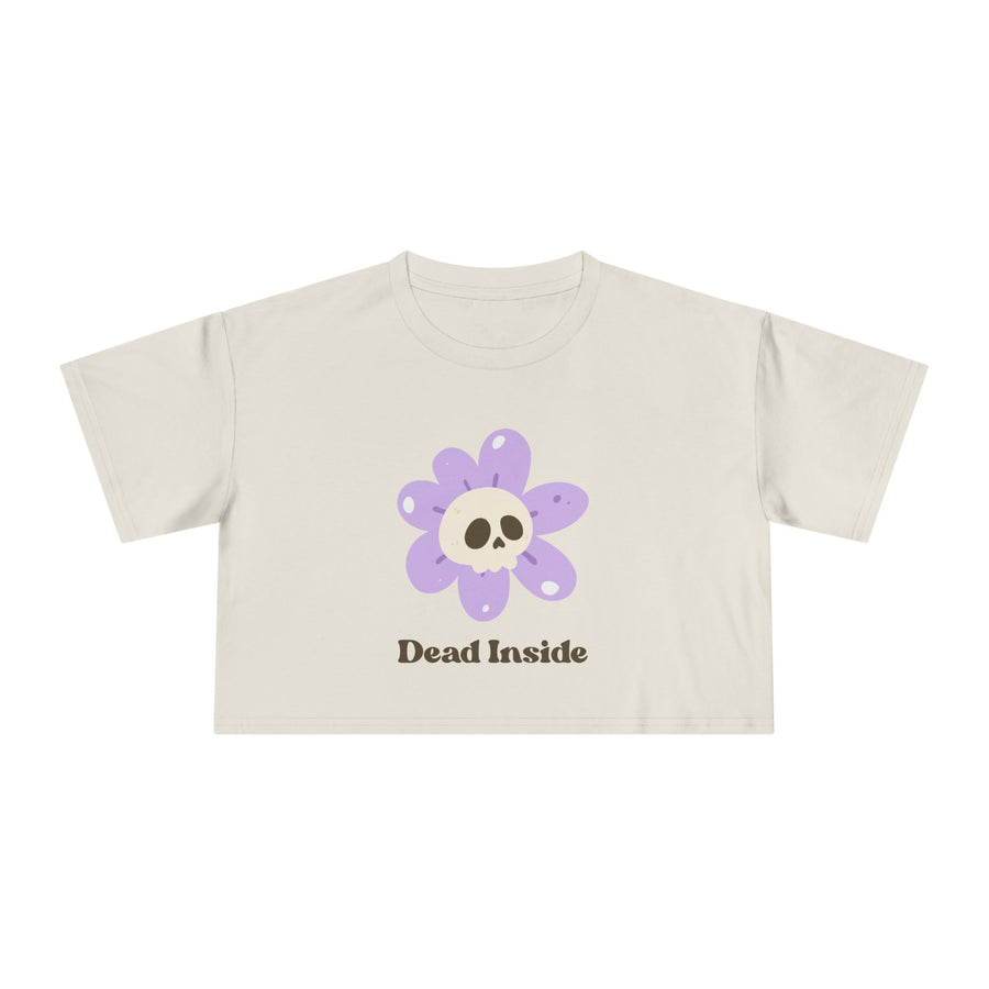 Dead Inside Floral Skull Crop Tee — Women's Graphic T-Shirt Top