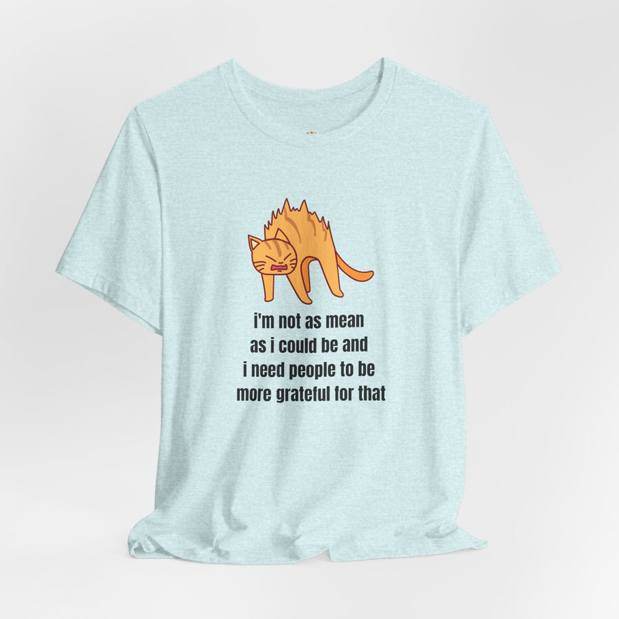 Sassy Cat T-Shirt — "I’m not as mean as I could be and I need people to be more grateful for that" Graphic Tee