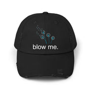 "Blow Me" Dandelion Cap — Distressed Baseball Hat