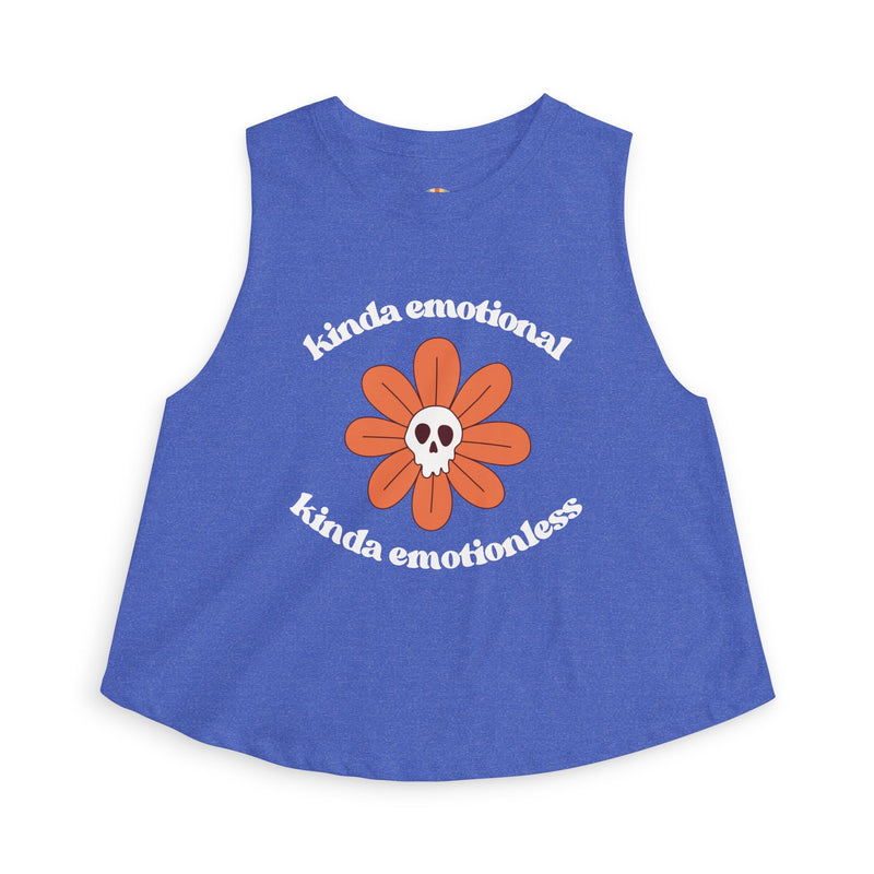 Daisy Skull Crop Top — "kinda emotional kinda emotionless" Graphic Tank