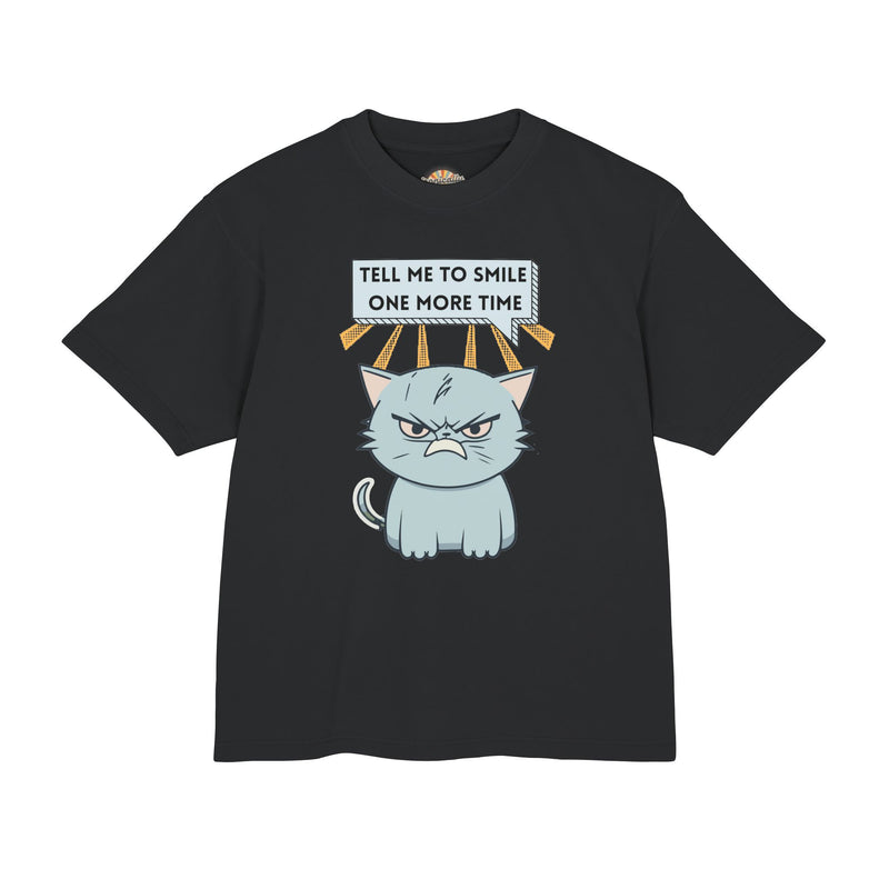 Grumpy Cat Garment Dyed Heavy Urban Tee "Tell Me to Smile One More Time"