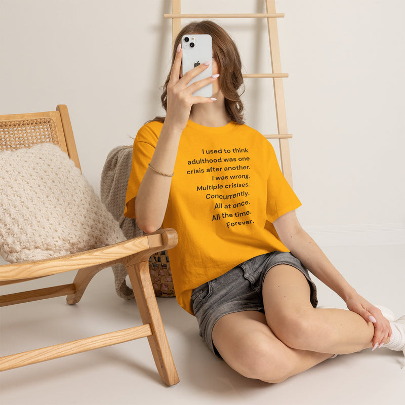 Minimalist Text Tee — 'Adulthood' Graphic T-Shirt