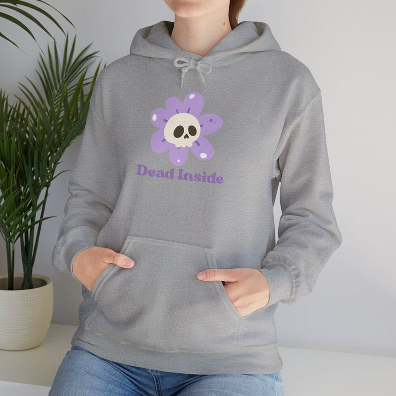 Graphic Floral Skull Hoodie "Dead Inside" - Unisex Heavy Blend™ Hooded Sweatshirt