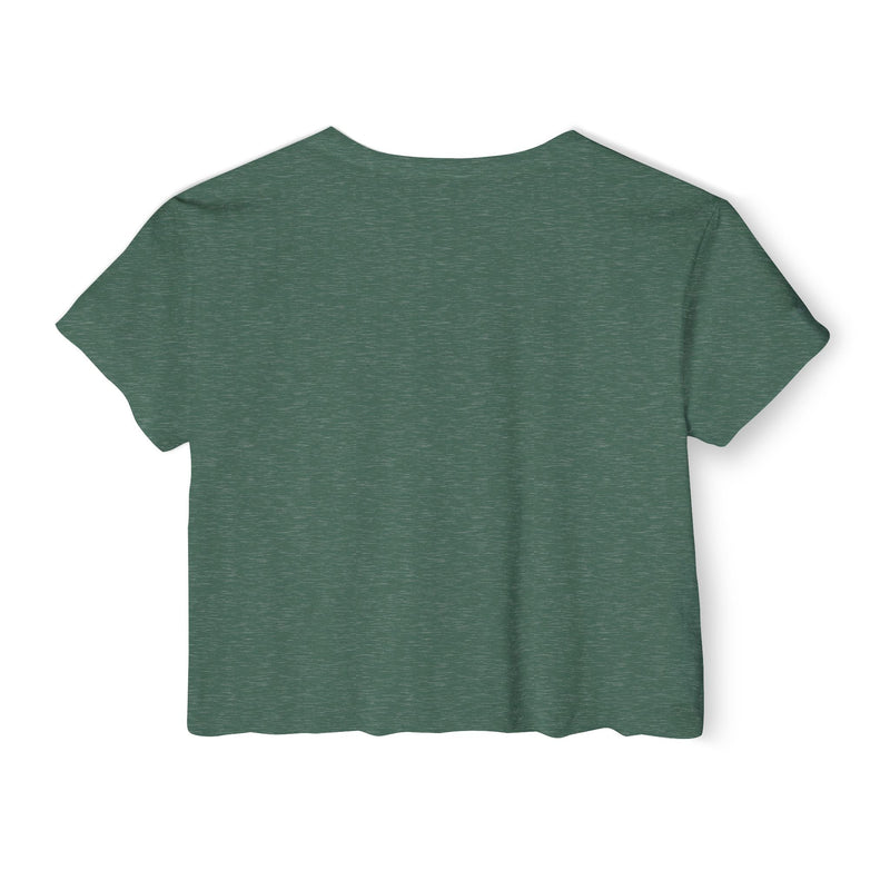 Crop Top — "Kinda Emotional Kinda Emotionless" Skull Flower Festival Tee