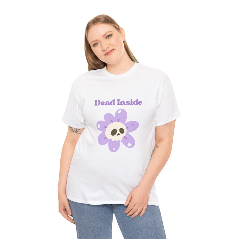 Graphic Tee — "Dead Inside" Skull Flower Mental Health Awareness T-Shirt