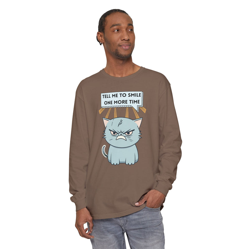 Grumpy Cat "Tell Me To Smile One More Time" Long Sleeve Tee