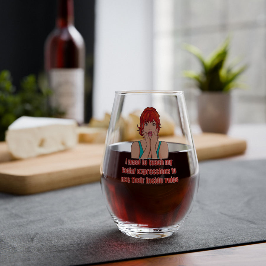 Pop Art Stemless Wine Glass – Facial Expressions
