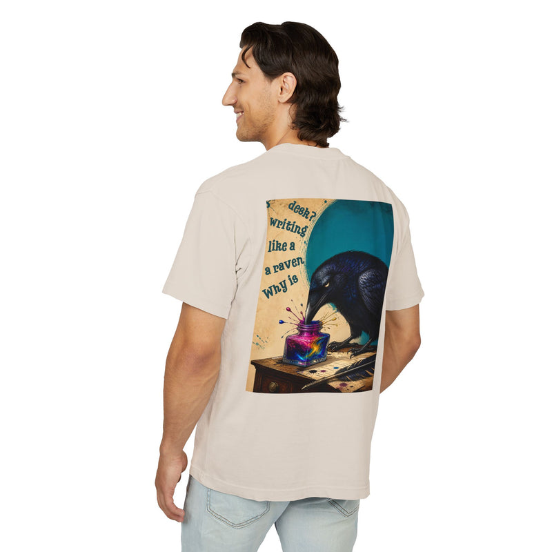 Wonderland Lane Seven Garment Dyed Urban Heavy Graphic Tee – “Why is a Raven Like a Writing Desk"