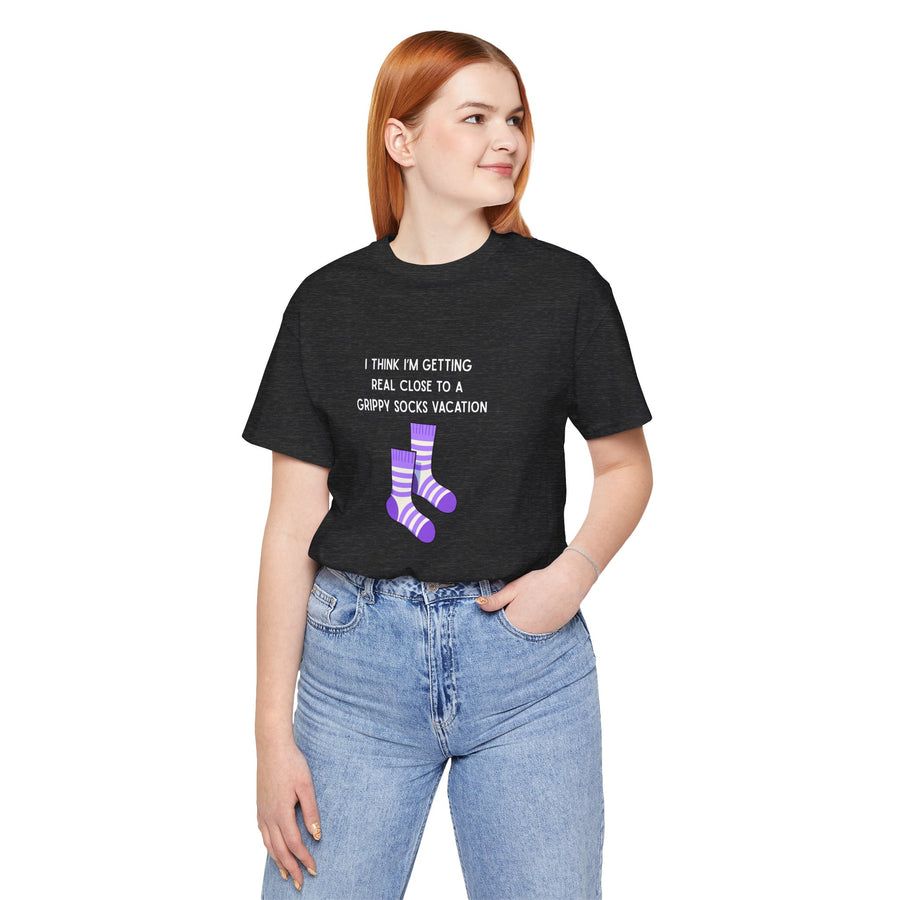 Graphic Tee - "Grippy Socks Vacation" Mental Health Awareness T-Shirt