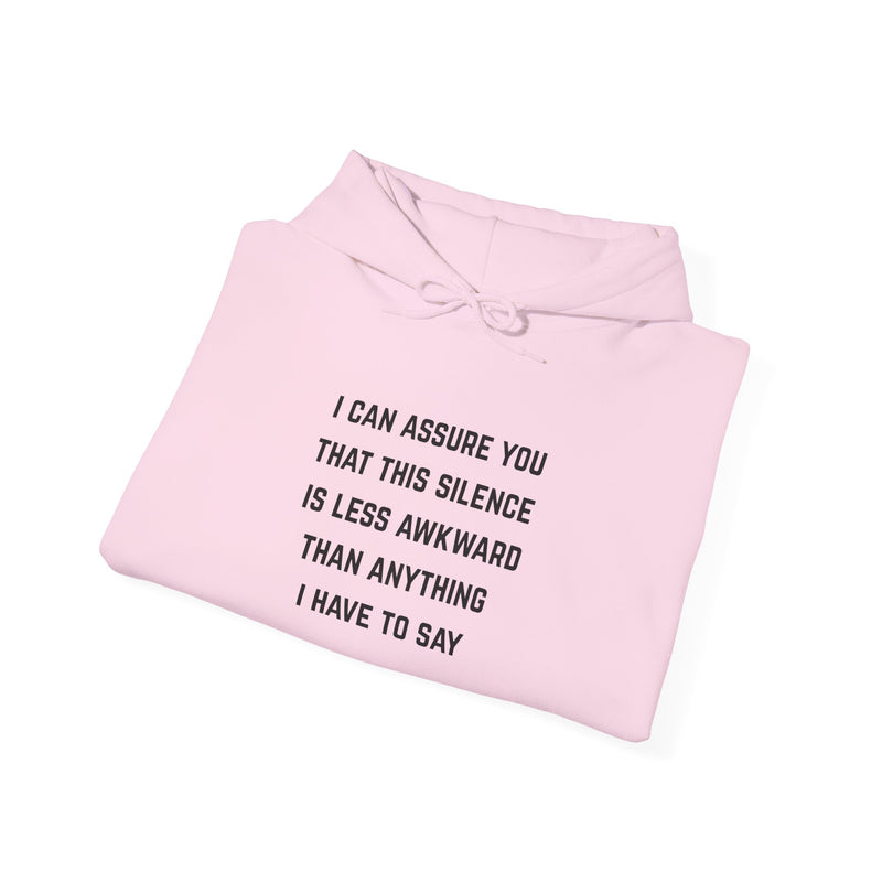 "Awkward Silence" Hoodie - Unisex Heavy Blend™ Minimalist Graphic Text Hooded Sweatshirt