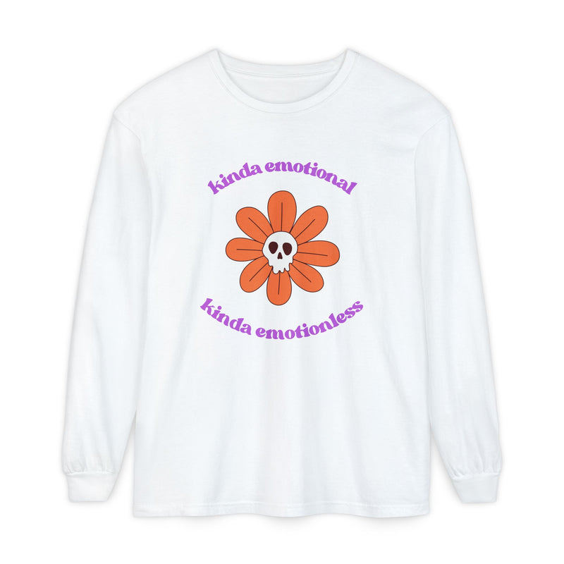 Daisy Skull T-Shirt "Kinda Emotional Kinda Emotionless" Long Sleeve Tee