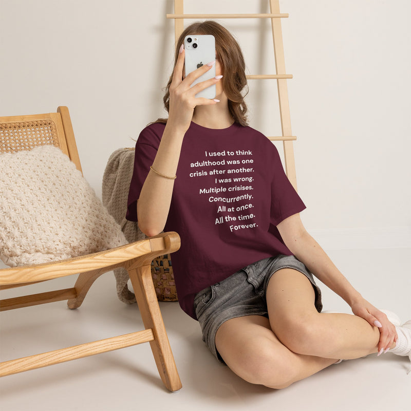 Minimalist Text Tee — 'Adulthood' Graphic T-Shirt