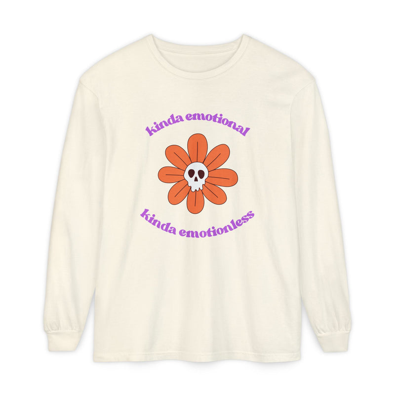 Daisy Skull T-Shirt "Kinda Emotional Kinda Emotionless" Long Sleeve Tee