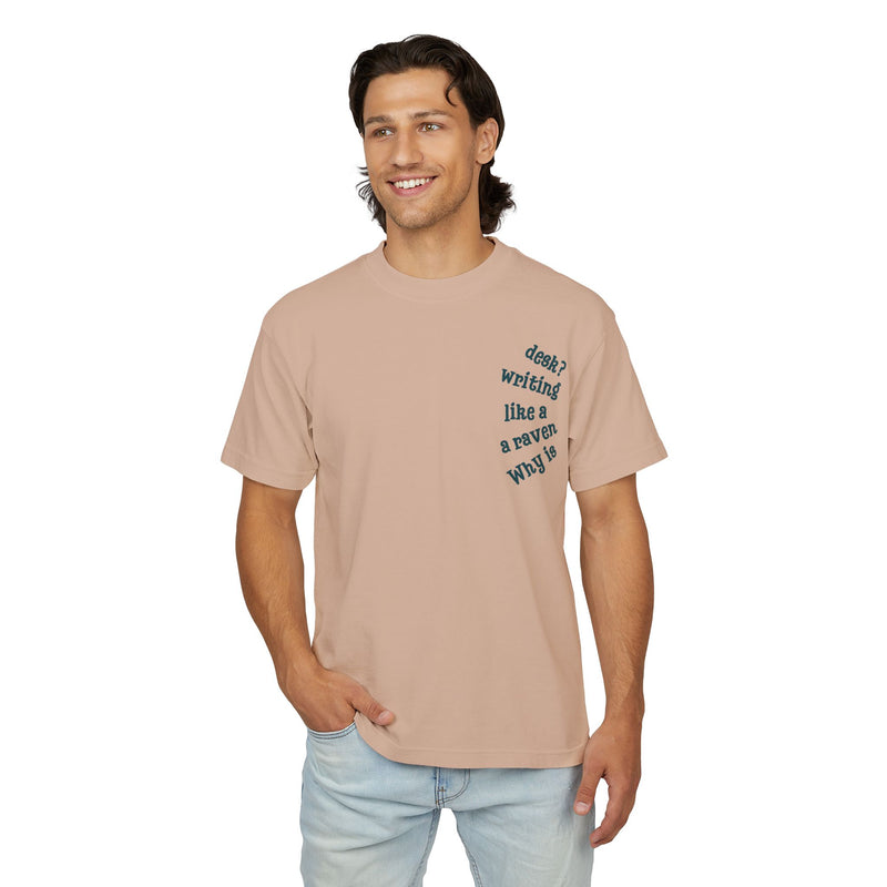 Wonderland Lane Seven Garment Dyed Urban Heavy Graphic Tee – “Why is a Raven Like a Writing Desk"