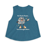 Disco Ball Women's Crop Top — "So Much Panic... Not Enough Disco" Graphic Tank