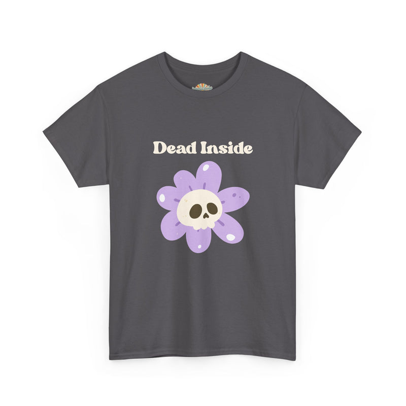 Graphic Tee — "Dead Inside" Skull Flower Mental Health Awareness T-Shirt