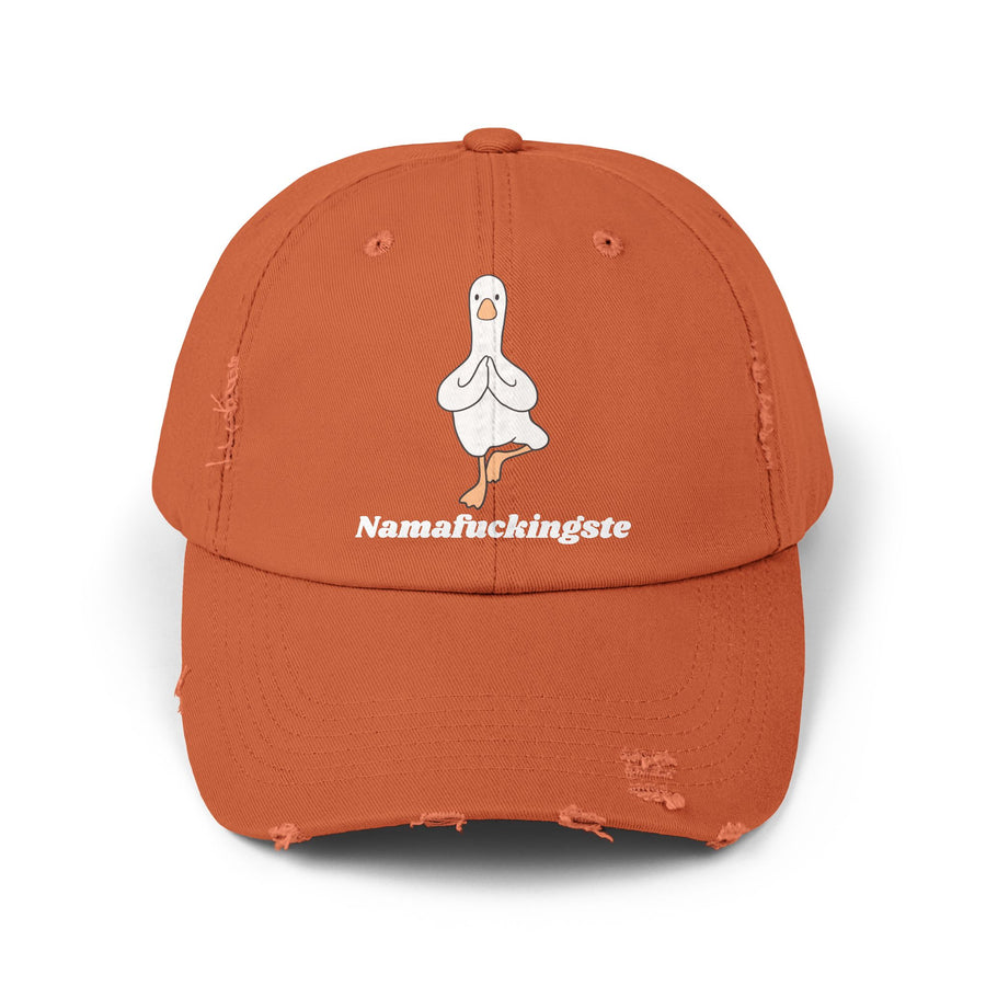 Distressed Cap — 'Namafuckingste' Yoga Goose Baseball Hat