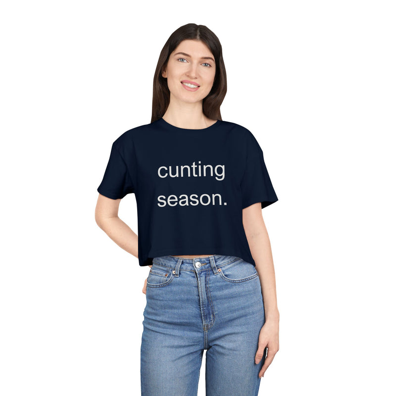 Statement Crop Tee — "Cunting Season" Subtle Minimalist Text T-shirt Top