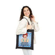 Canvas Tote Bag - Retro Pop Art Design: "I need to teach my facial expressions to use their inside voice"