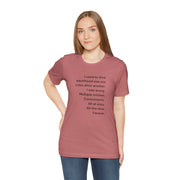 T‑Shirt — 'I used to think adulthood was one crisis after another' Minimal Text Tee