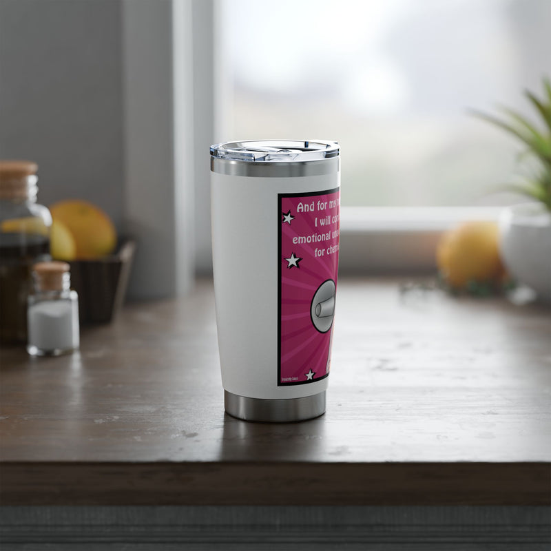 20oz Vagabond Travel Tumbler — 'Emotional Unavailability' Retro Pop Art Traveler Cup
