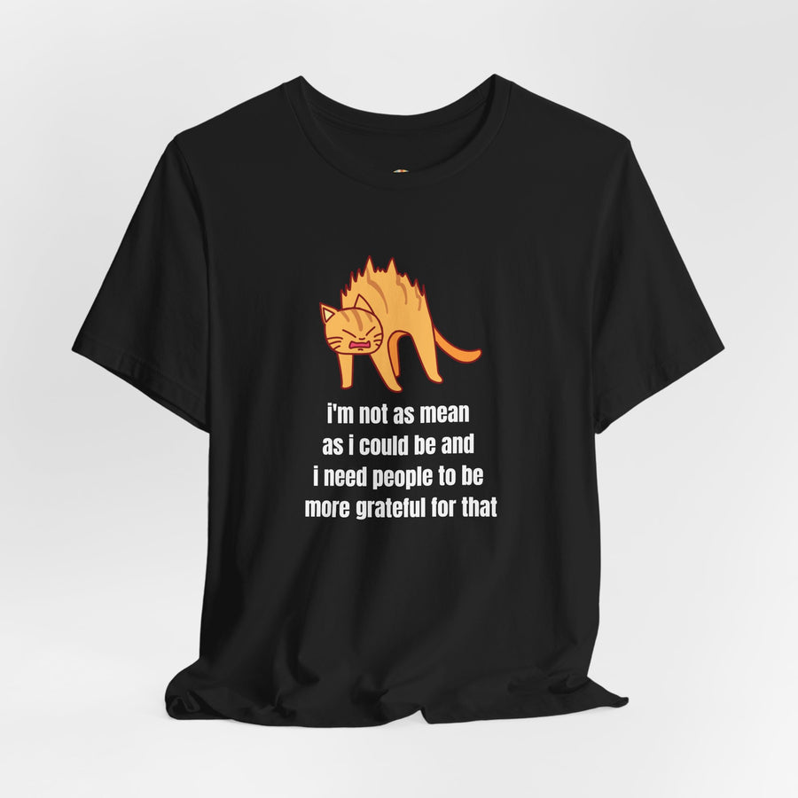 Sassy Cat T-Shirt — "I’m not as mean as I could be and I need people to be more grateful for that" Graphic Tee