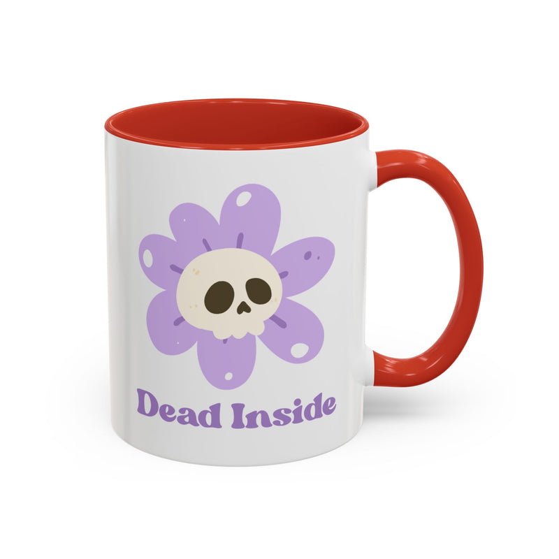 Coffee or Tea Mug — "Dead Inside" Floral Skull Accent Mug