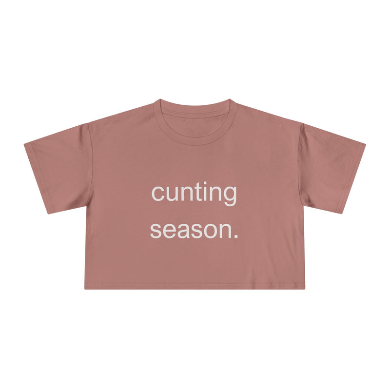 Statement Crop Tee — "Cunting Season" Subtle Minimalist Text T-shirt Top