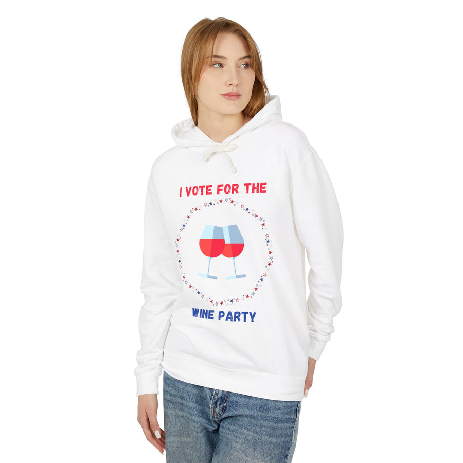 Wine Party - Unisex Lightweight Hooded Sweatshirt